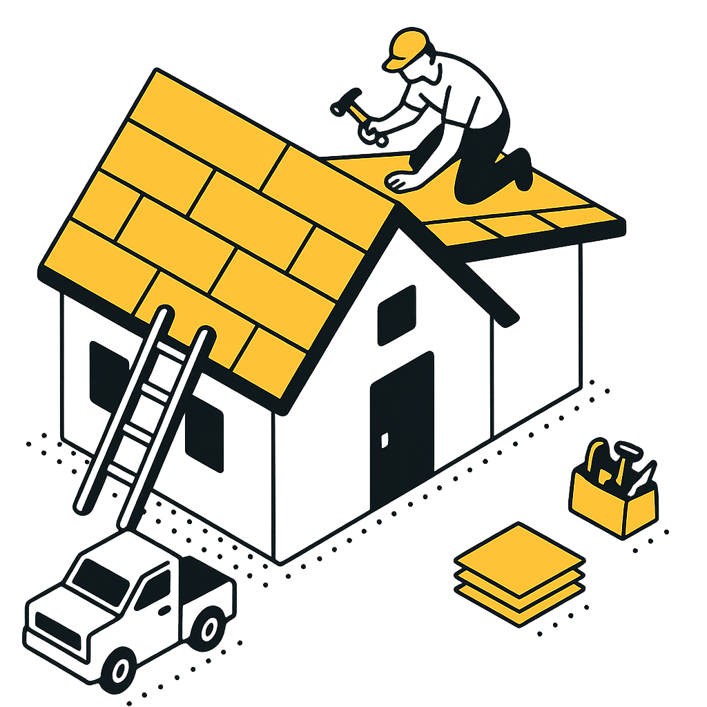Roofing services illustration